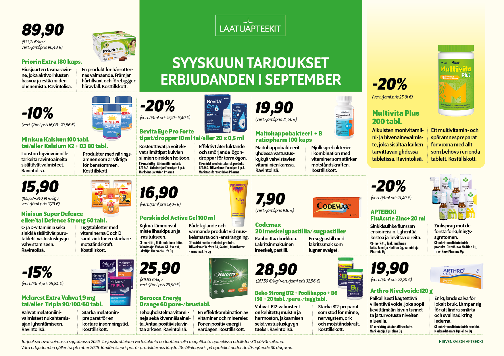 Kuukauden tarjoukset