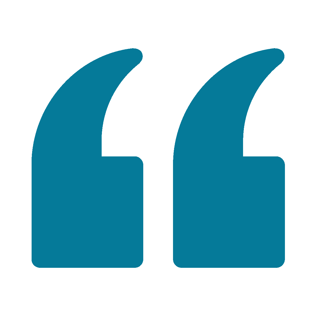 Blue quotation marks.