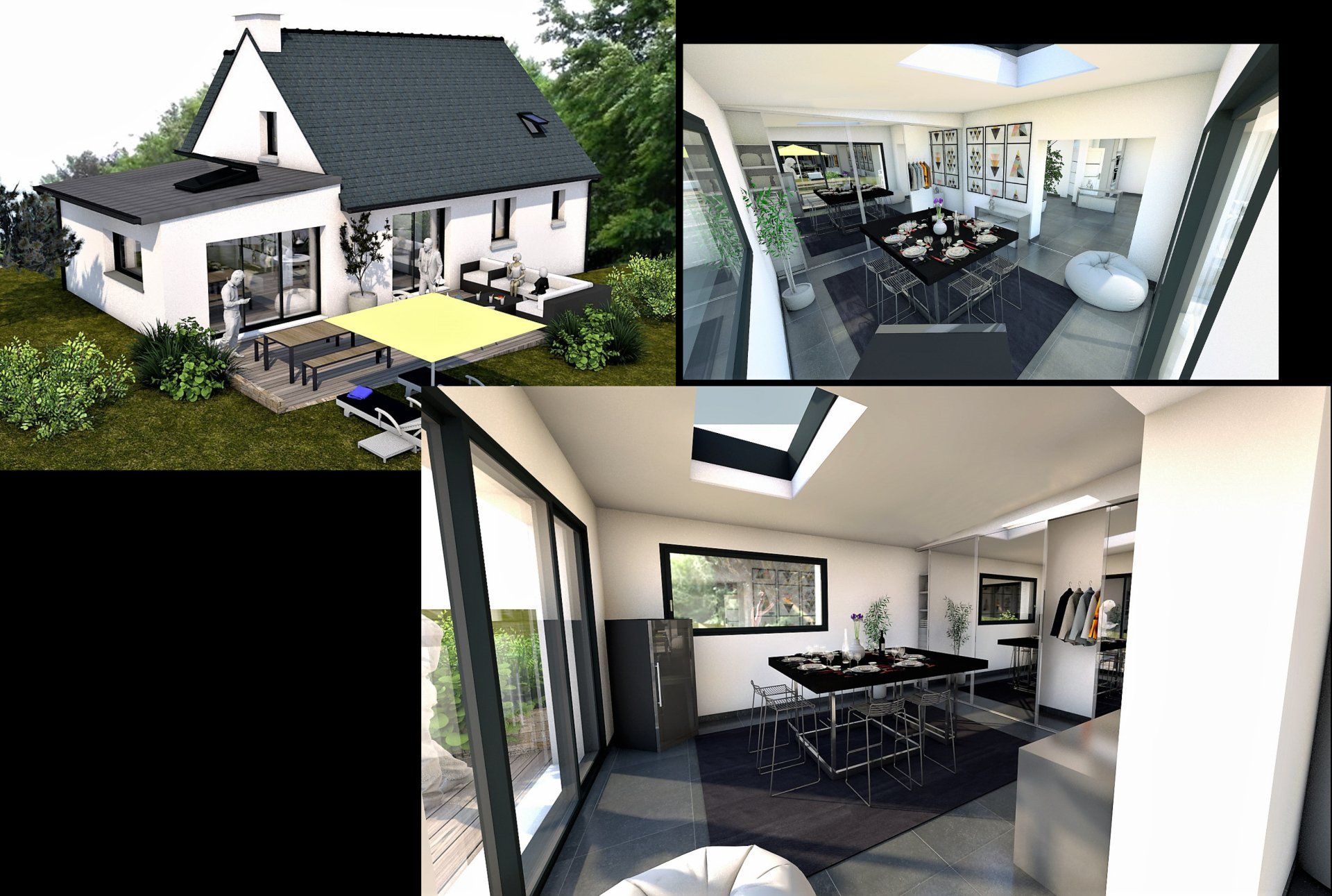 Extension d'un séjour et d'un pavillon