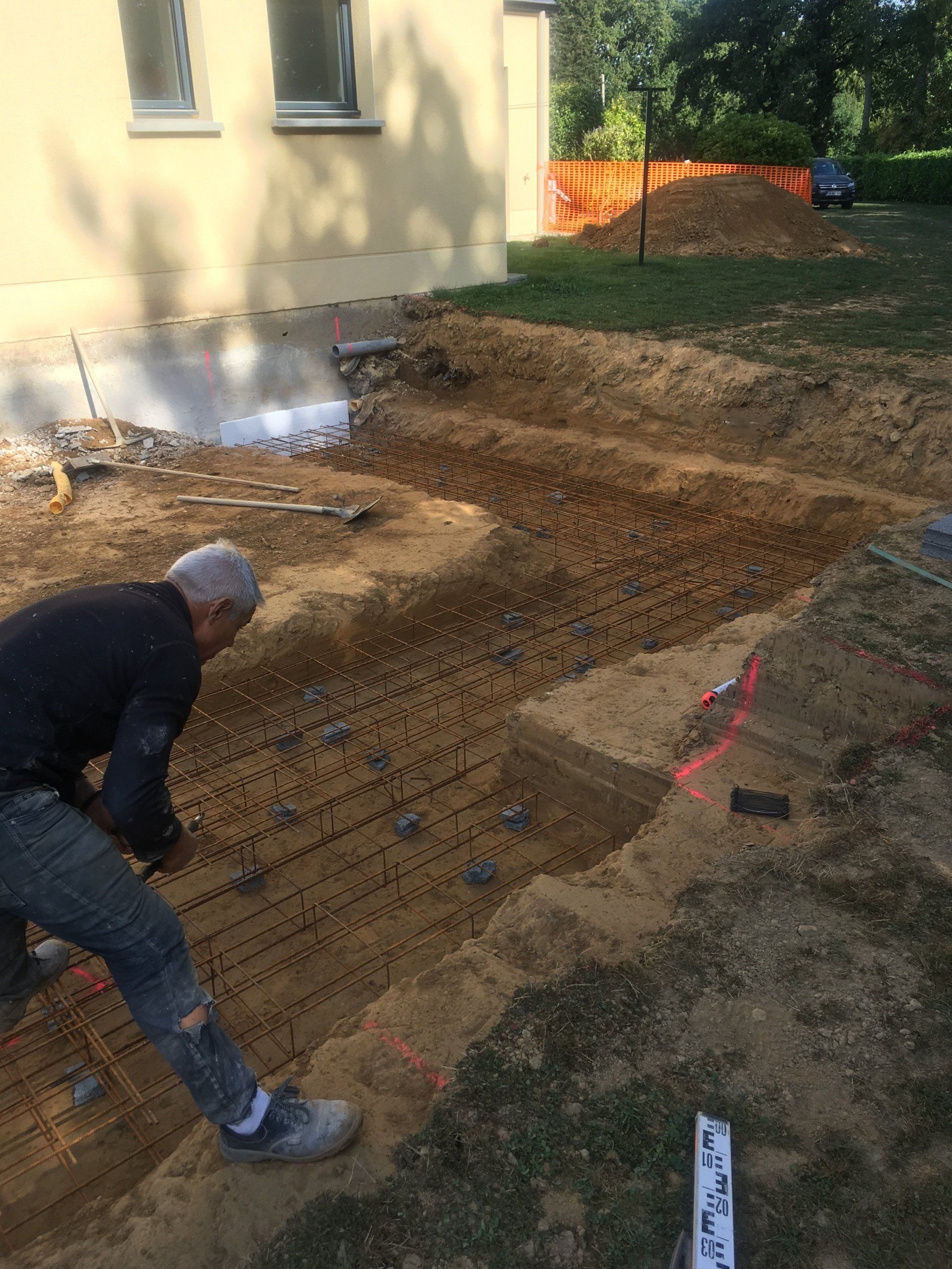Ferraillage de fondation en cours