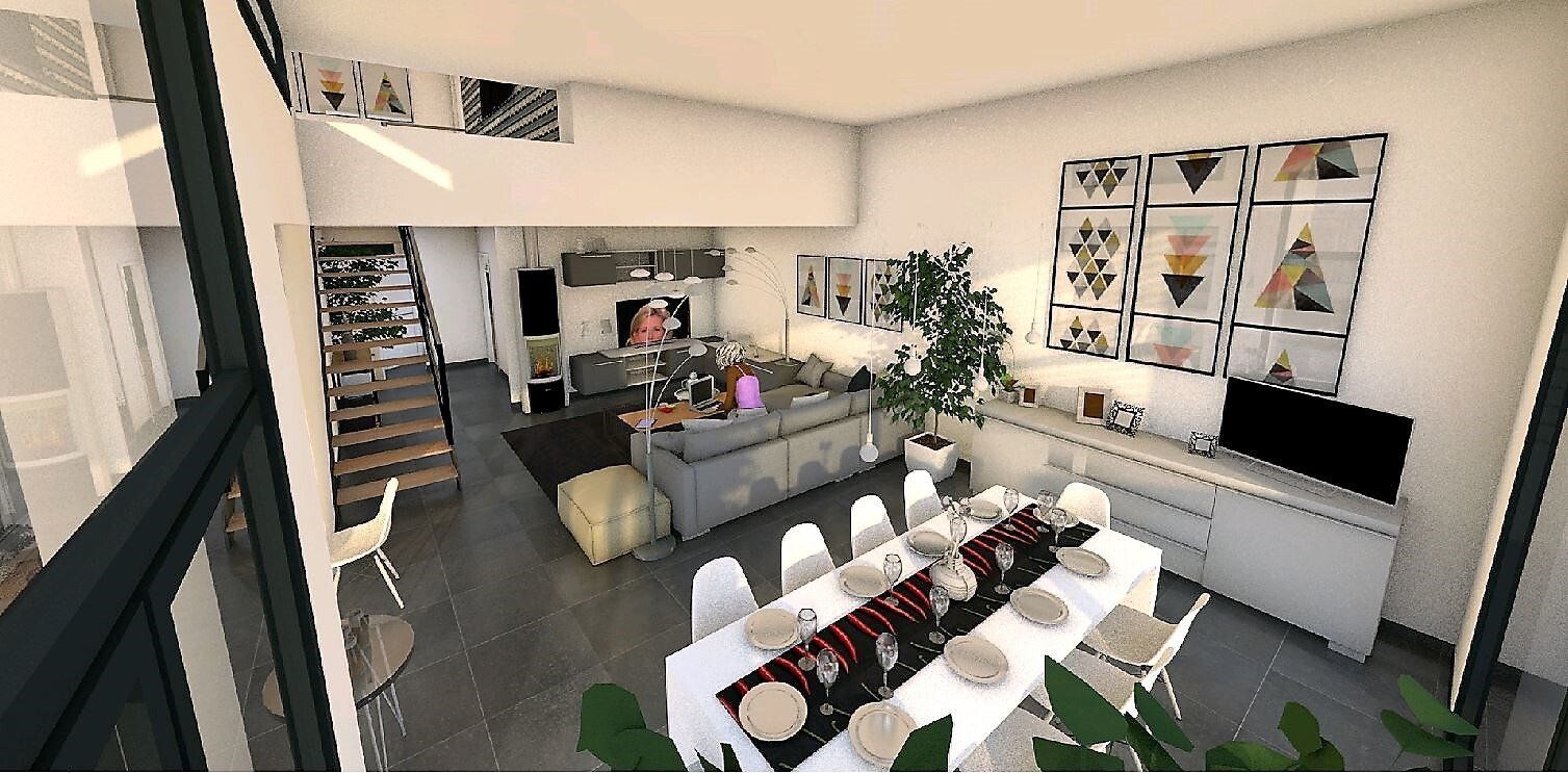 Maison avec séjour et grandes baies