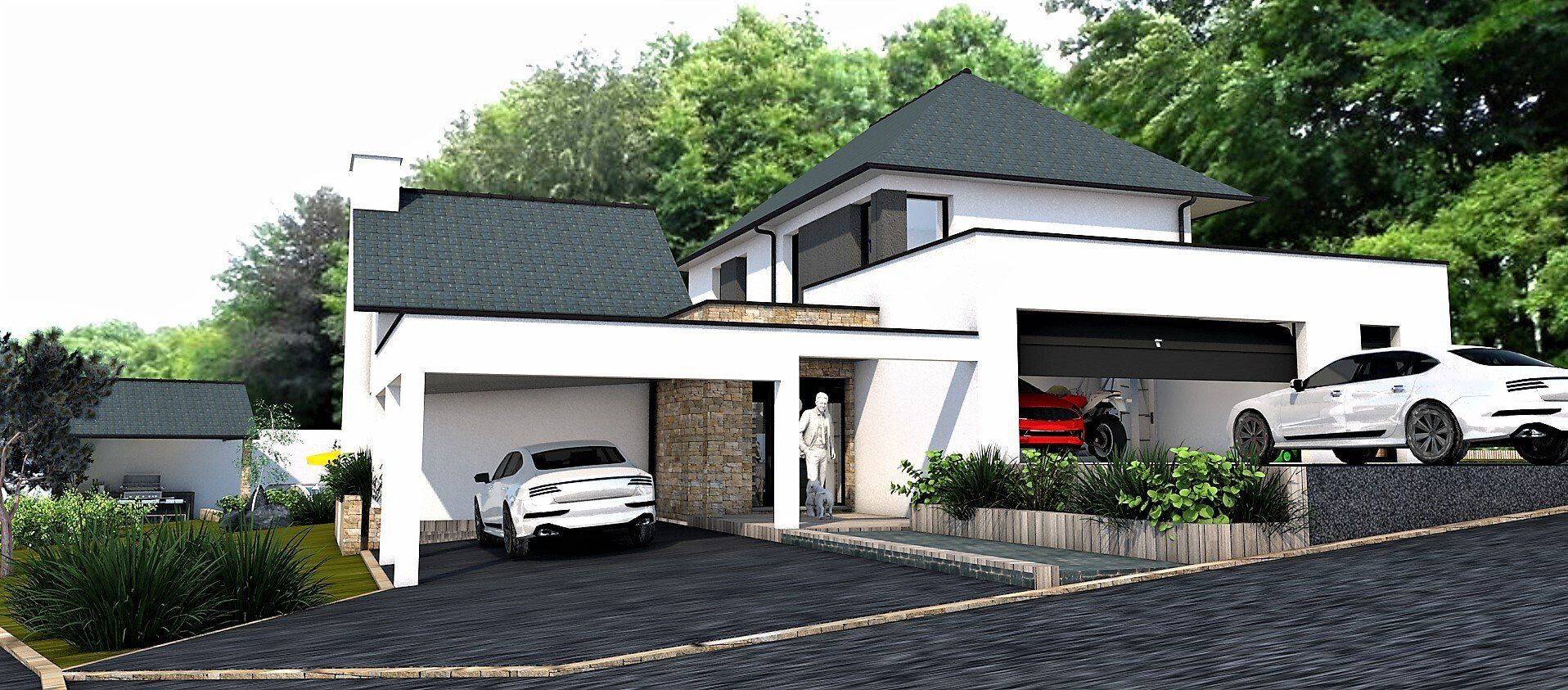 Maison à étage avec double garage