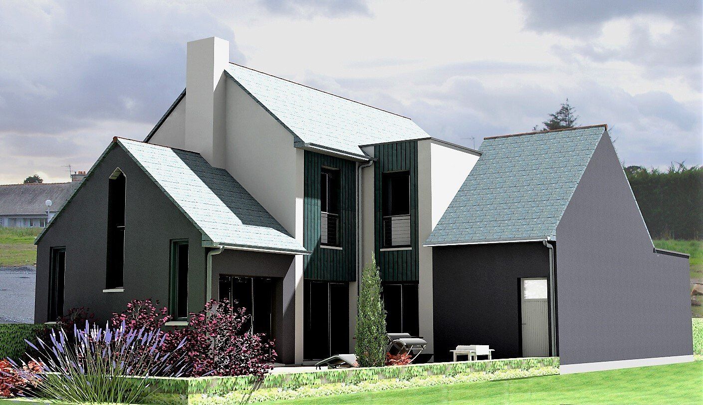 Maison avec toiture classique