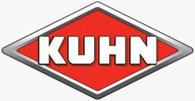 El logotipo de Kuhn es un diamante rojo con letras blancas sobre un fondo blanco.