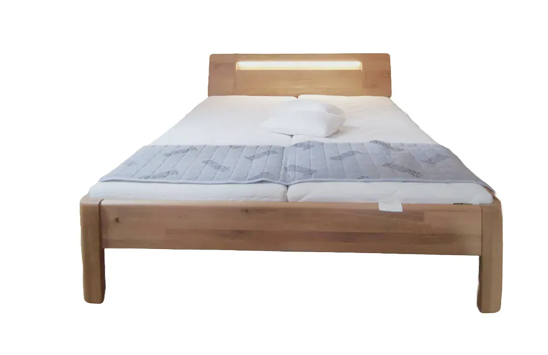 BEtt "Adler" Eiche Rohholzoptik mit LED