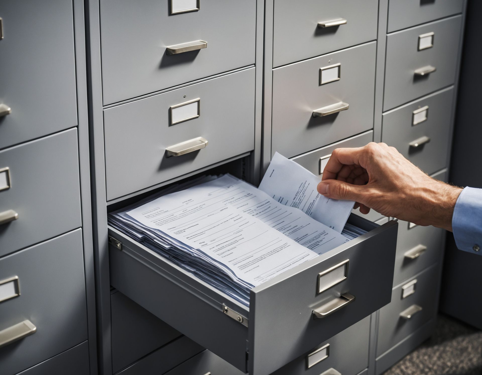 Des casiers de rangement de papiers