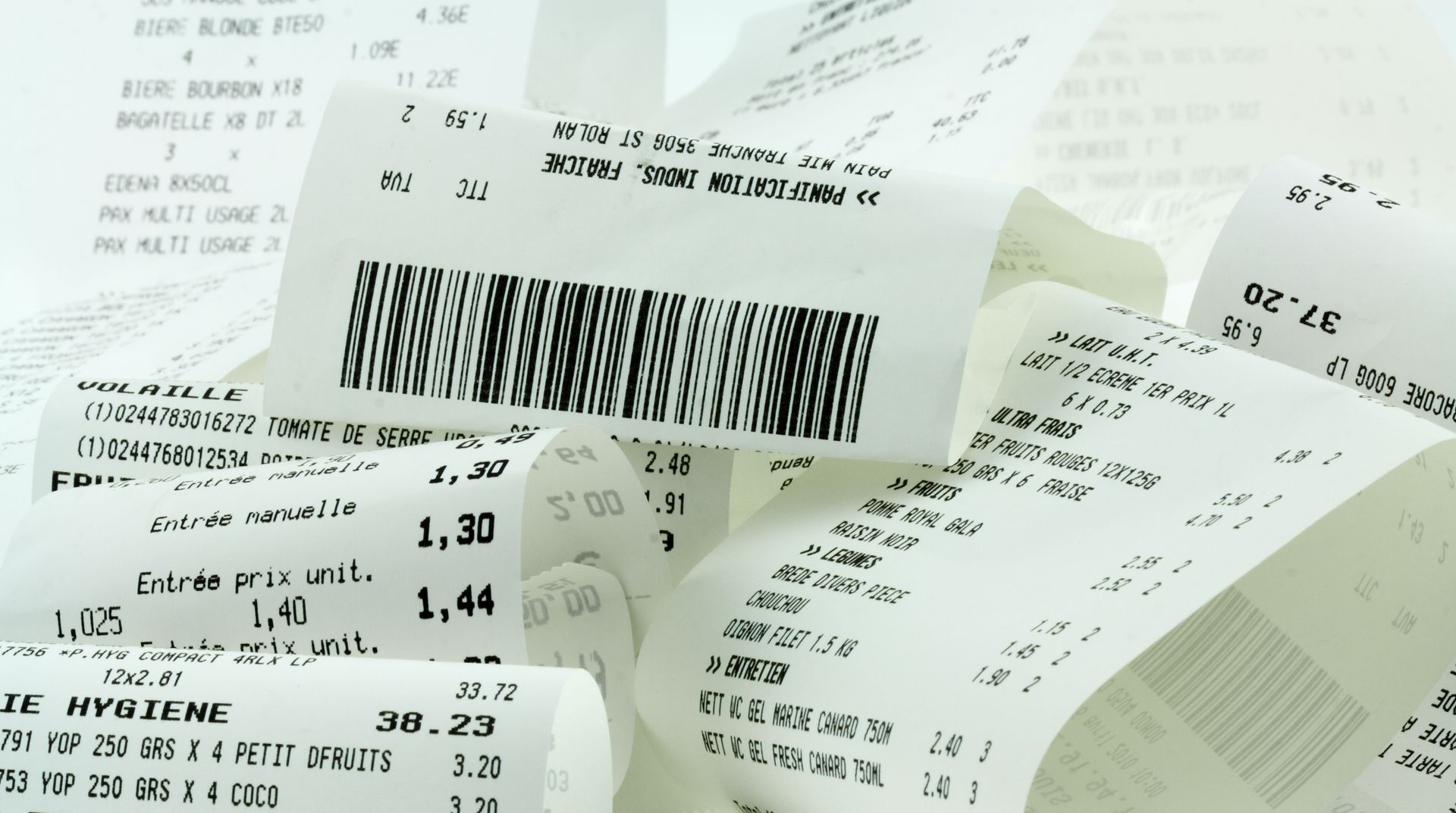Des tickets de caisse