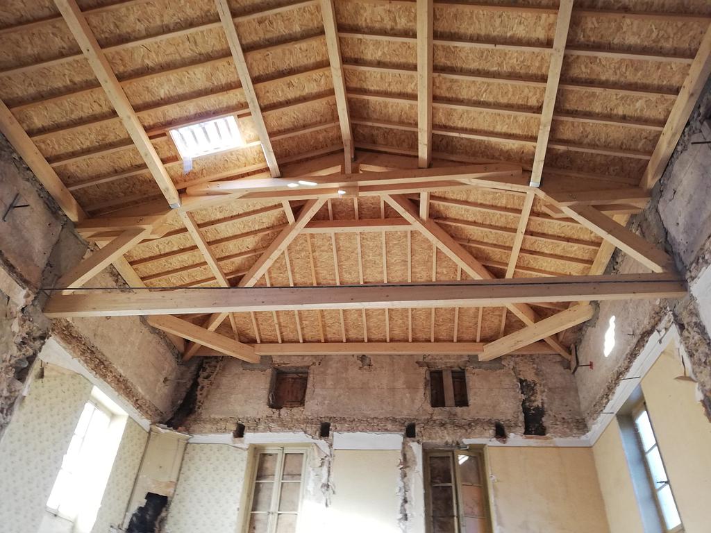 Charpente traditionnelle vue du dessous