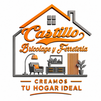 Logotipo con la inscripción “Castillo” y “Bricolage y Ferreteria” en letras naranjas sobre fondo blanco.