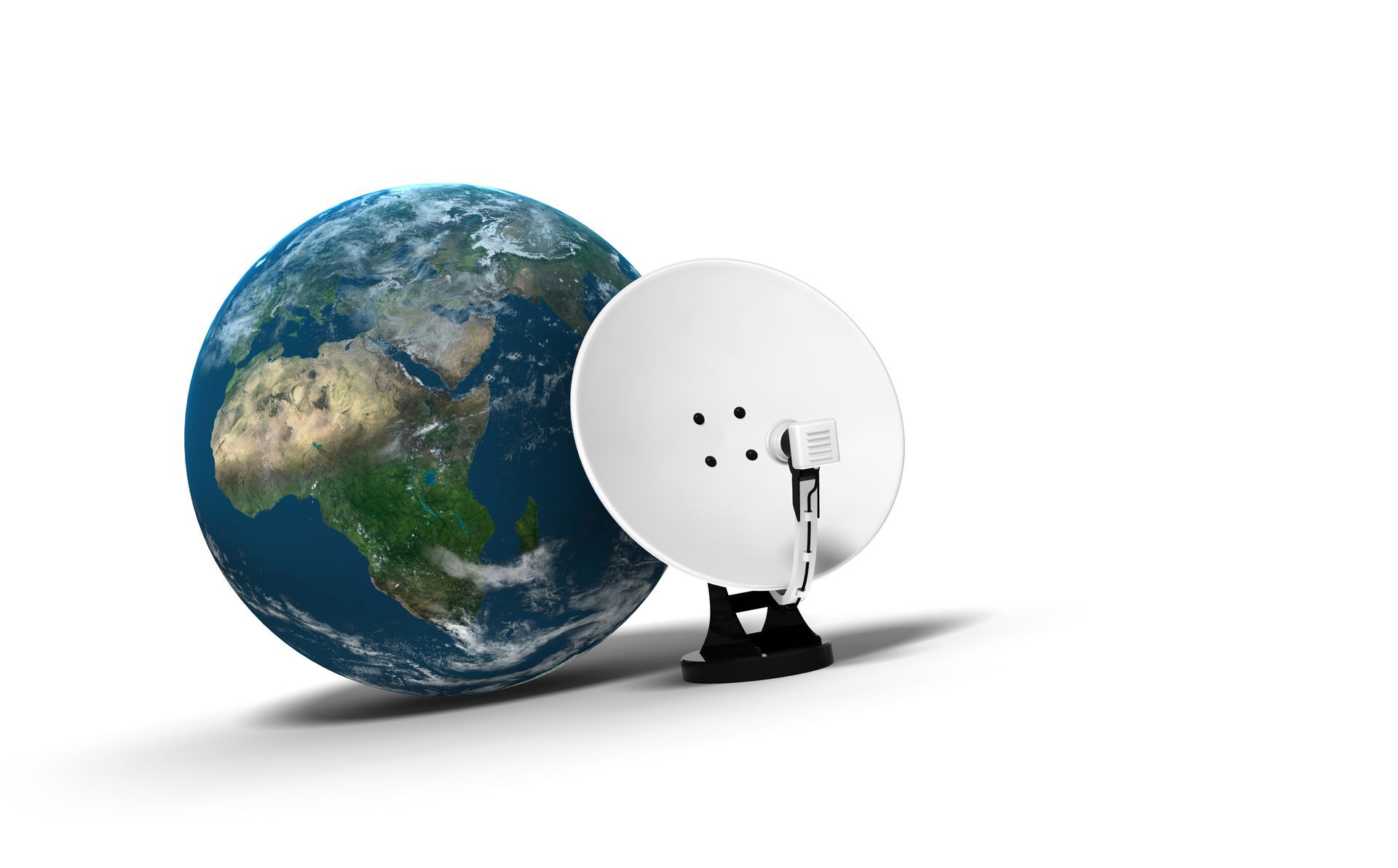 Parabole et planète pour symboliser la couverture réseau