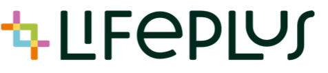 Das Logo von Lifeplus ist ein buntes Logo mit einem Kreuz in der Mitte.