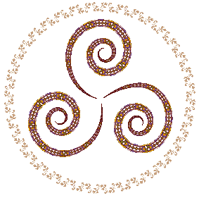 Ein Wirbel in einem Kreis mit einem floralen Rand darum
