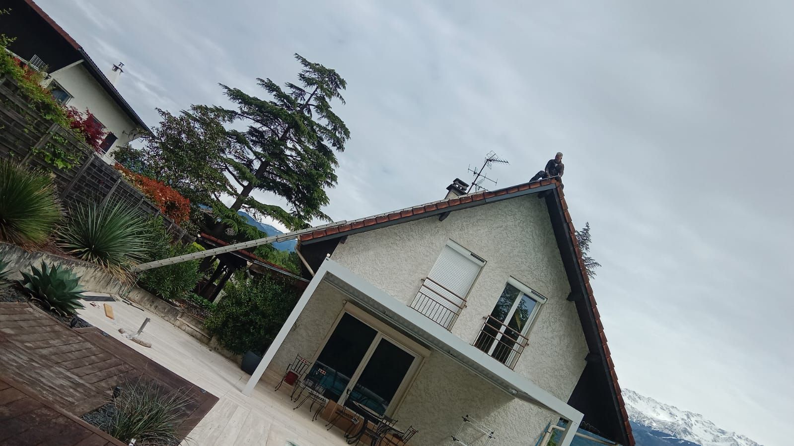 Travaux en hauteur sur toiture