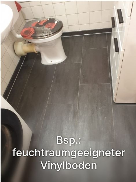 Badezimmer mit Vinylboden. Foto vom Malermeisterbetrieb Frank Reinhard Georges