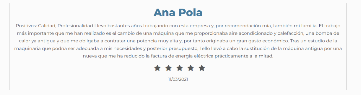 Una imagen borrosa de una reseña de Ana Pola.
