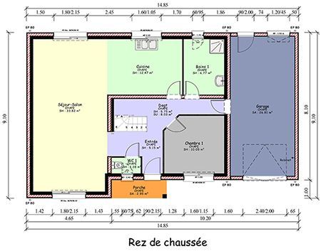 Plan de la maison sous forme de cubes imbriqués
