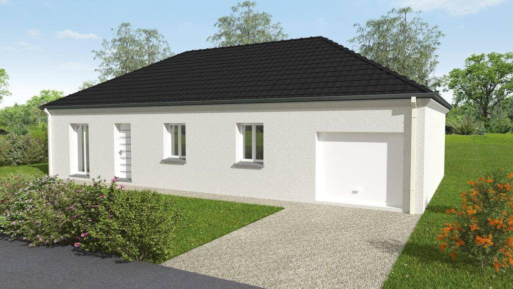 Maison à toit foncé entourée d'un grand jardin