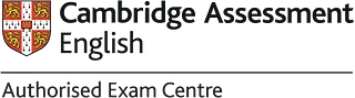Un logotipo para el centro examinador autorizado de Cambridge Assessment English.