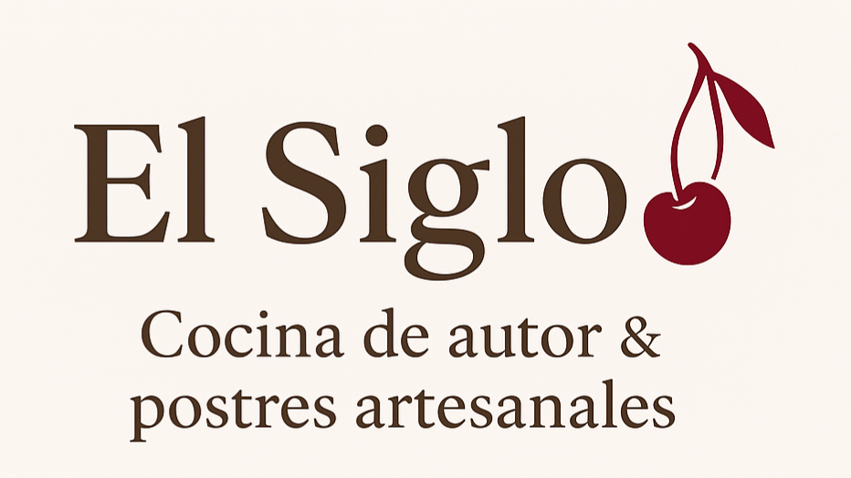 Logo for "El Siglo" restaurant with a cherry icon; text reads "Cocina de autor & postres artesanales".