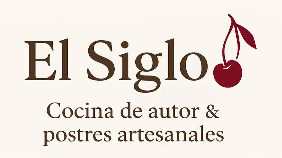Logo for "El Siglo" restaurant with a cherry icon; text reads "Cocina de autor & postres artesanales".