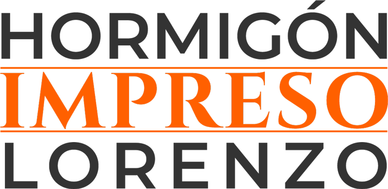 El logotipo de Hormigon Impreso Lorenzo es naranja y negro.