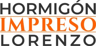 El logotipo de Hormigon Impreso Lorenzo es naranja y negro.