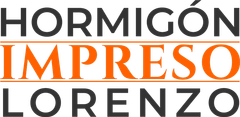 El logotipo de Hormigon Impreso Lorenzo es naranja y negro.