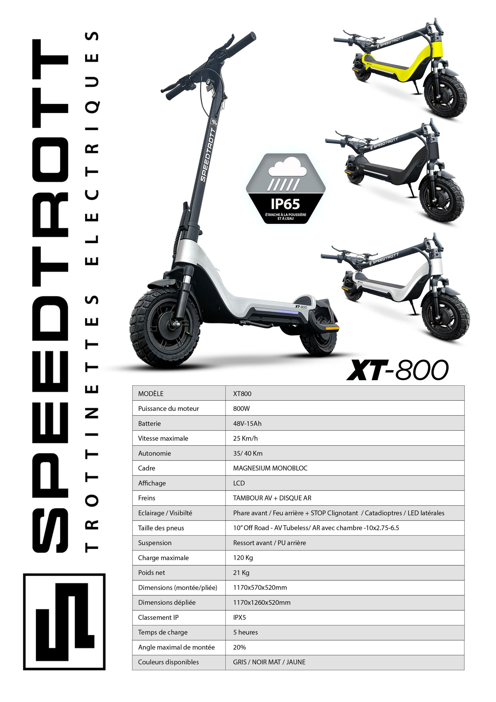Fiche de la trottinette XT-800