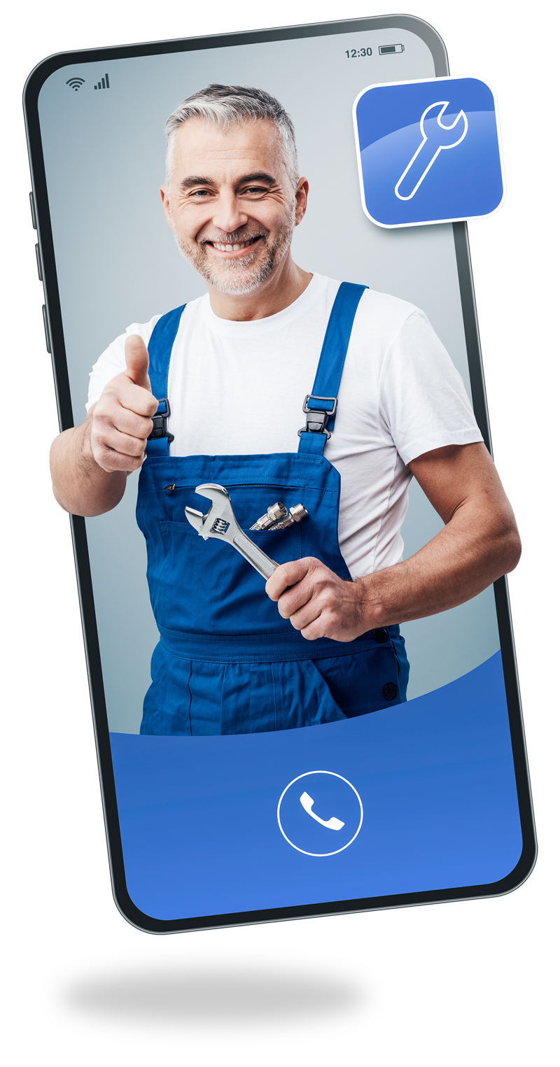 Homme en salopette bleue