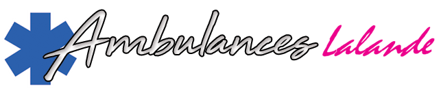 Logo d’Ambulance Lalande avec une étoile médicale bleue et un texte rose en écriture cursive