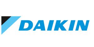 Das Daikin-Logo ist blau und schwarz auf weißem Hintergrund.