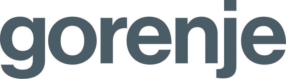 Logo Gorenje en police sans empattement gris foncé.