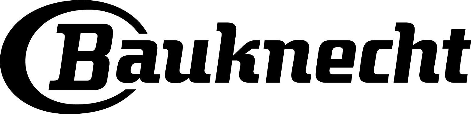 Logo Bauknecht en texte noir, avec un « B » stylisé à l'intérieur d'un cercle.