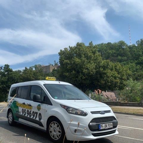 Auto Taxi der Firma Taxi Bianca Kreuzhuber von außen auf der Straße