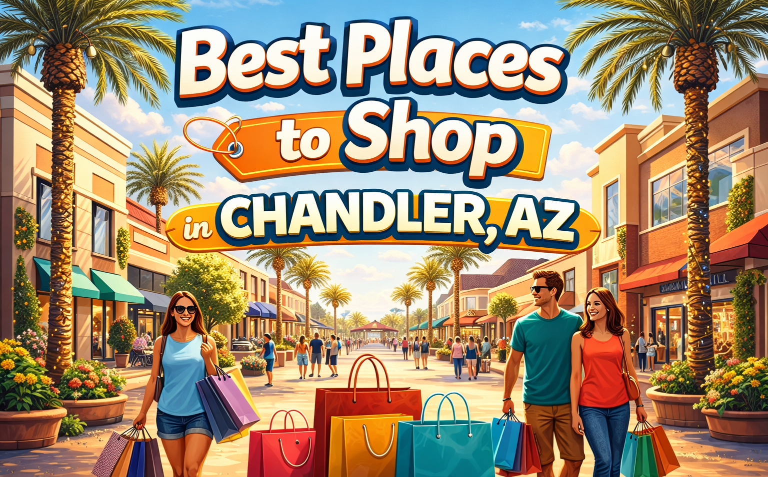 Shopping street scene with