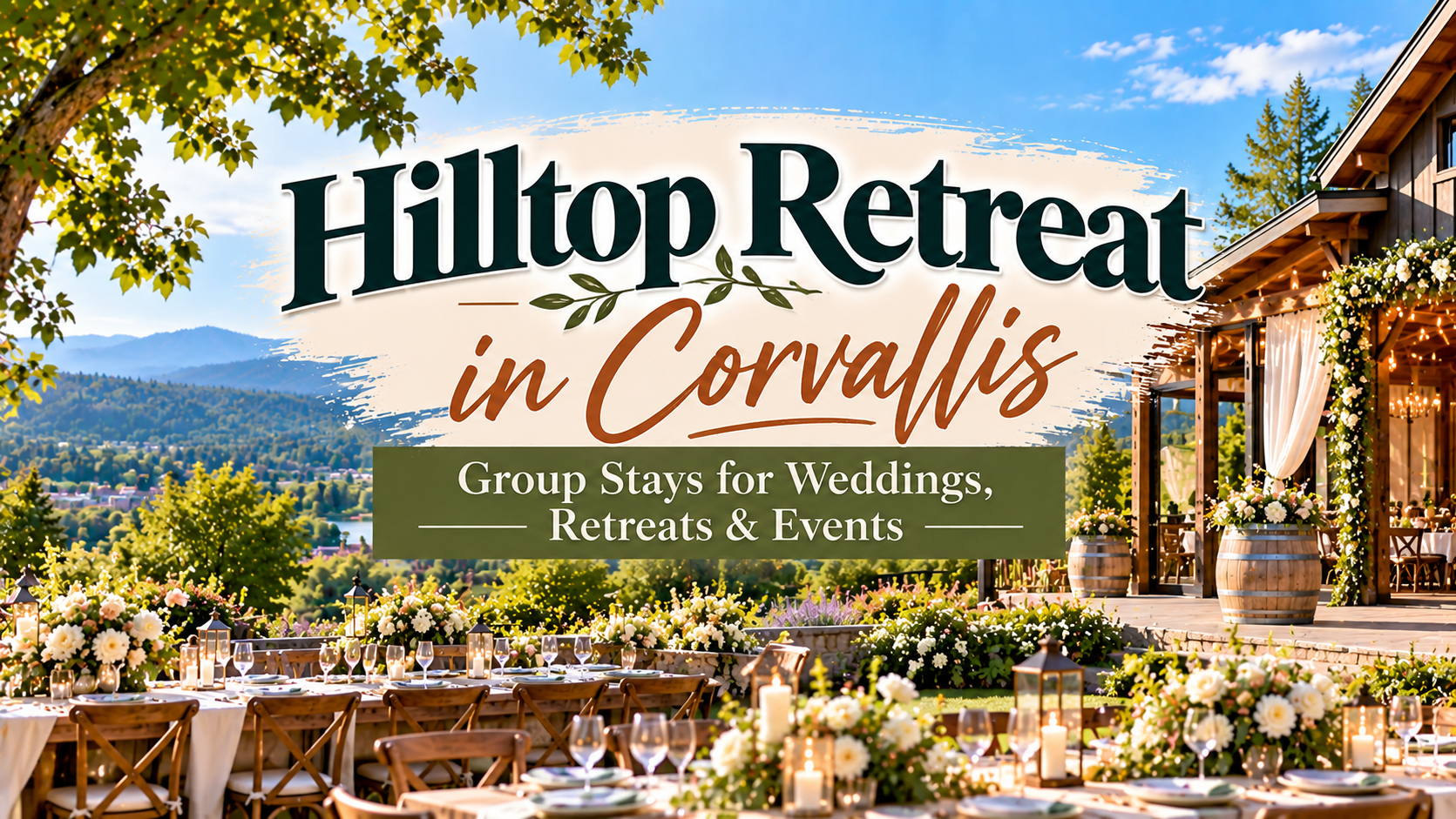 Hilltop Retreat in Corolla wedding venue with oceanview patio, tables, flowers, and outdoor ceremony space