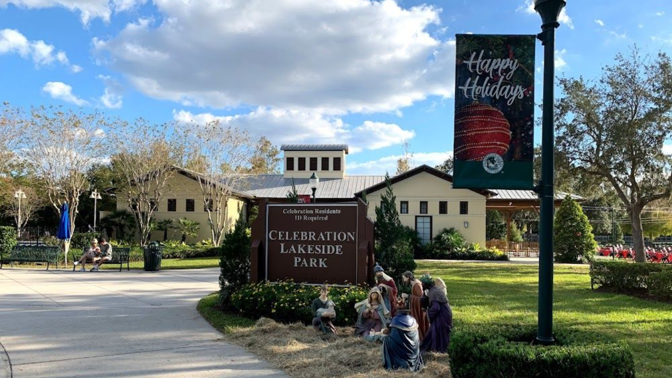 Sign for Celebration Lakeside Park with