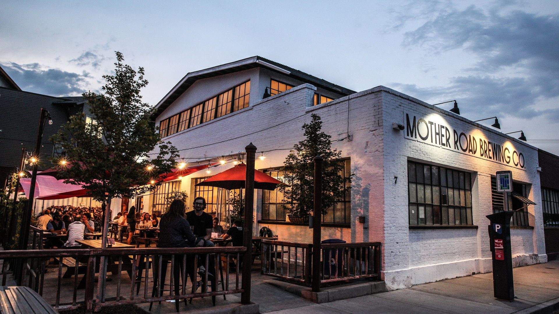 Exterior view of a white building, 