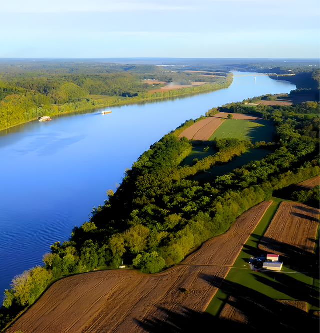 Oklahoma City skyline with the Oklahoma River visible