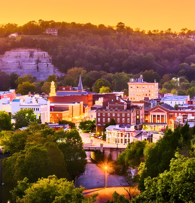 Oklahoma City skyline with the Oklahoma River visible