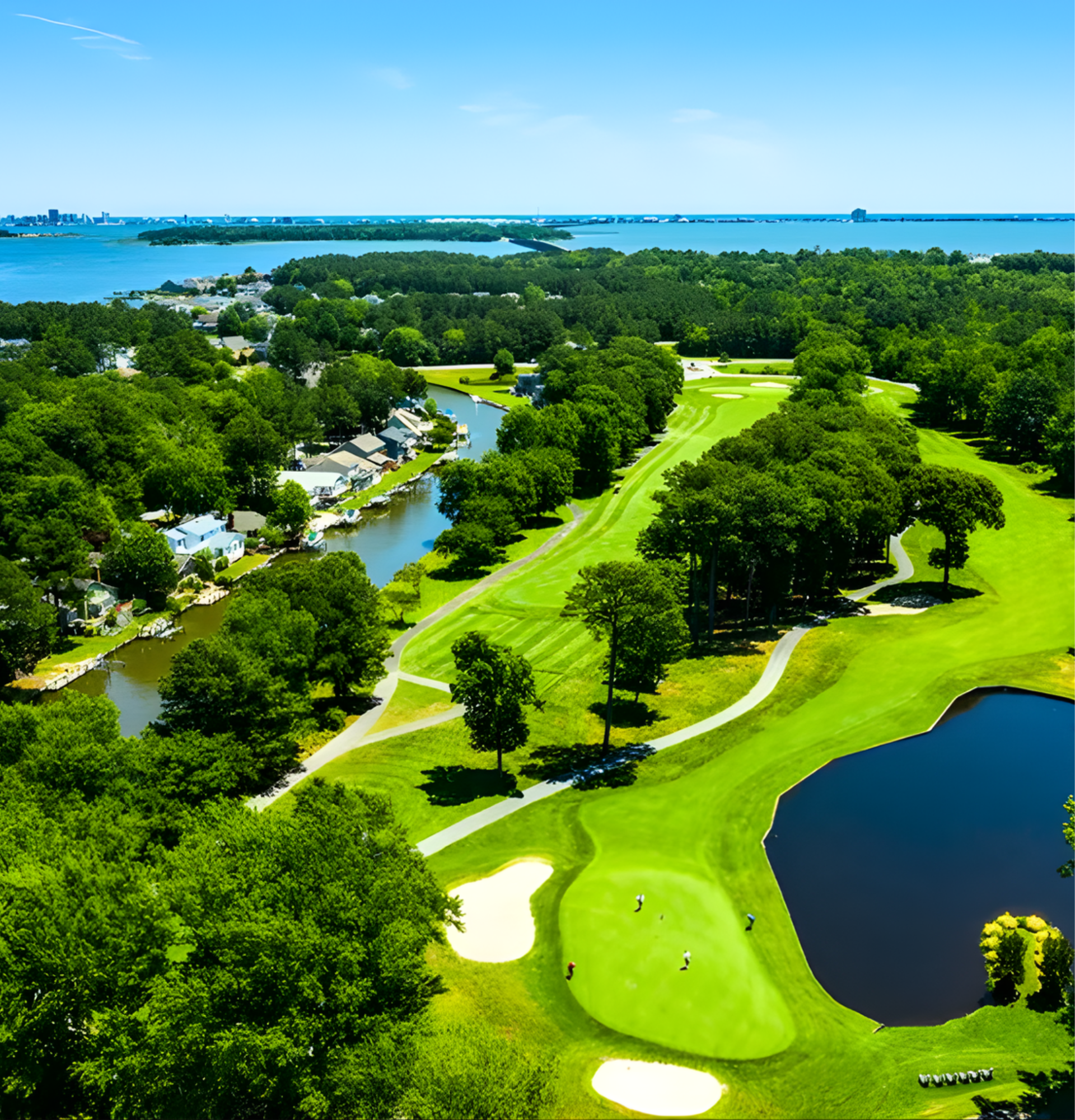 Oklahoma City skyline with the Oklahoma River visible