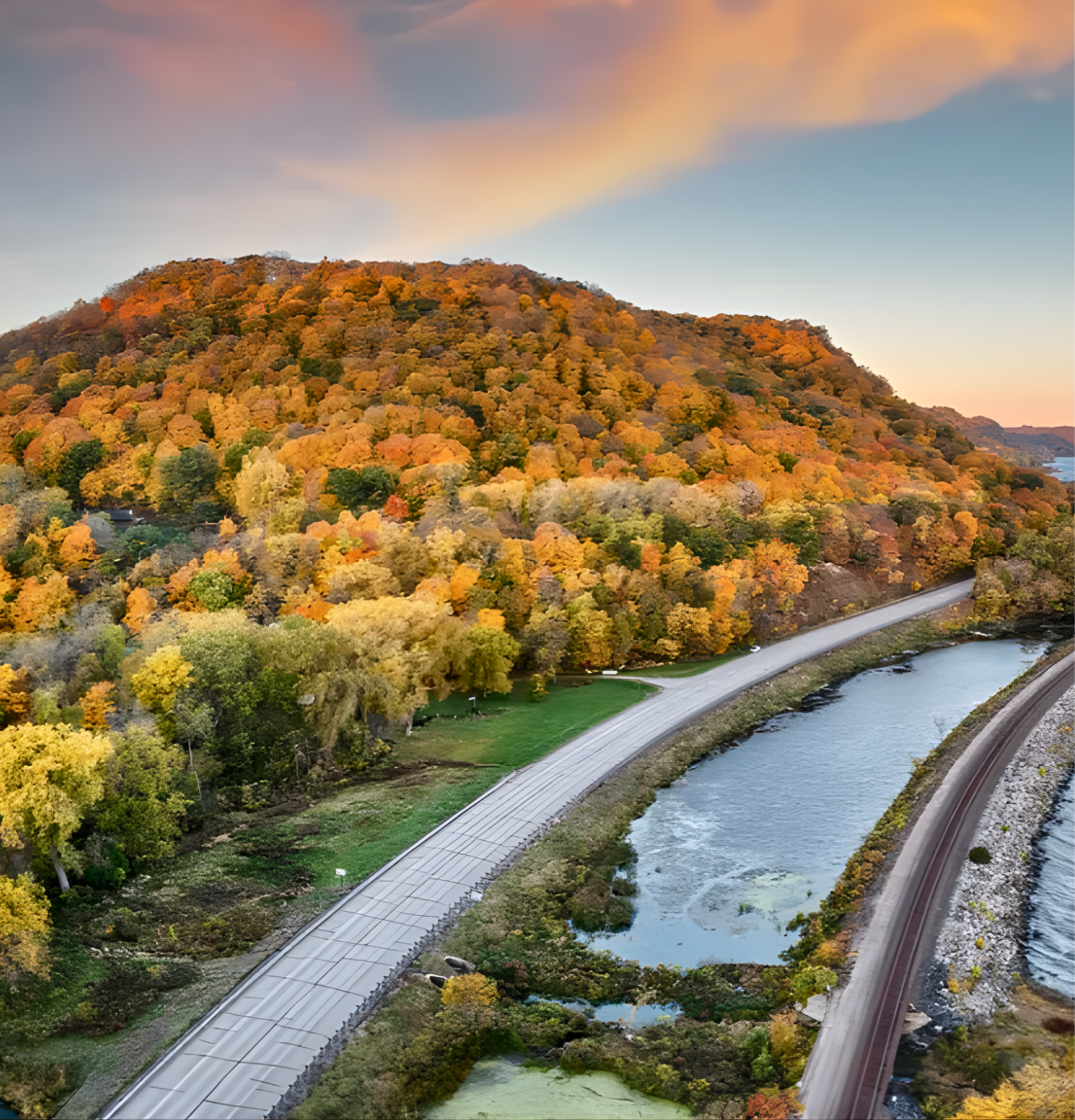Oklahoma City skyline with the Oklahoma River visible