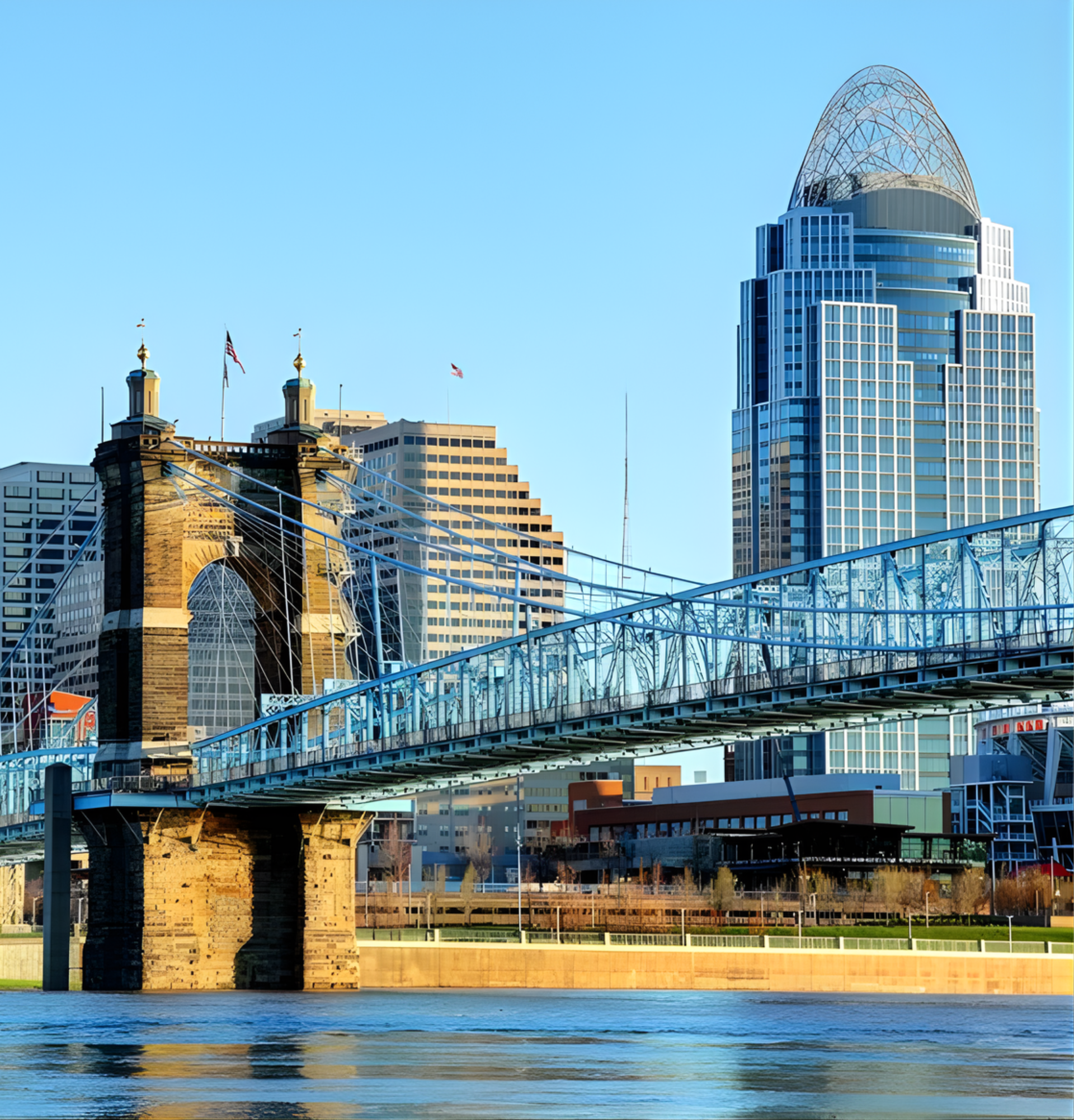 Oklahoma City skyline with the Oklahoma River visible