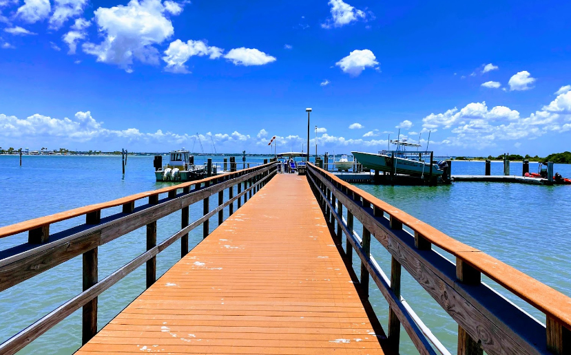 POV of walking on the dock on Honeymoon Island State Park 