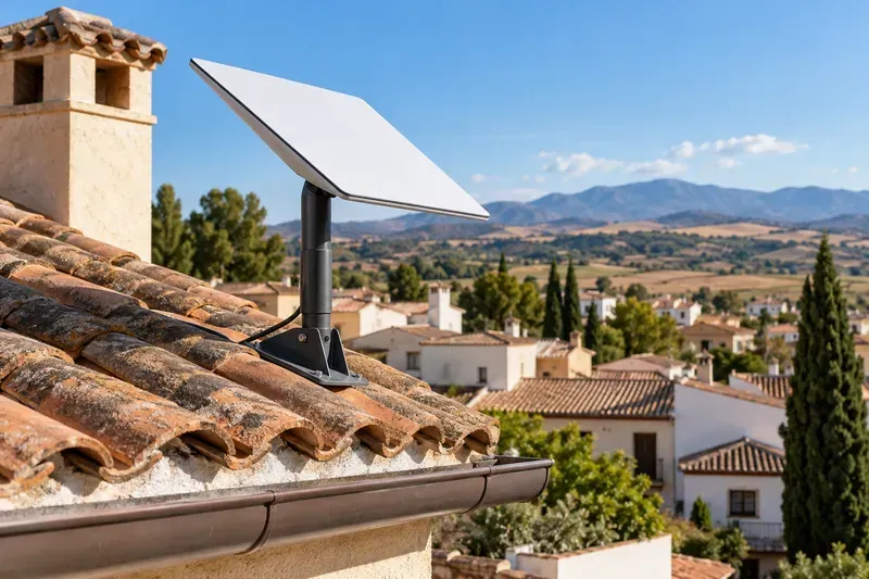 Antena Starlink con montaje exterior en Alovera