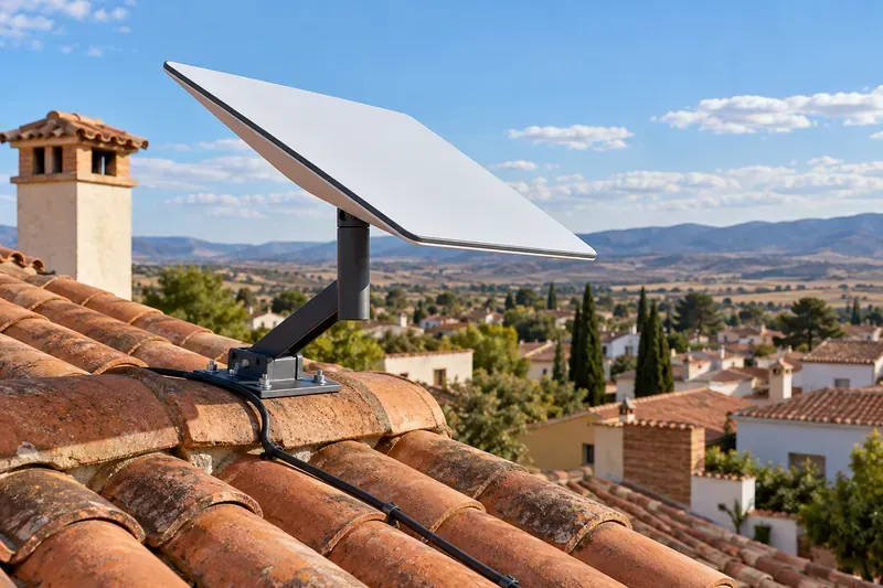 Antena Starlink con montaje exterior en Marchamalo