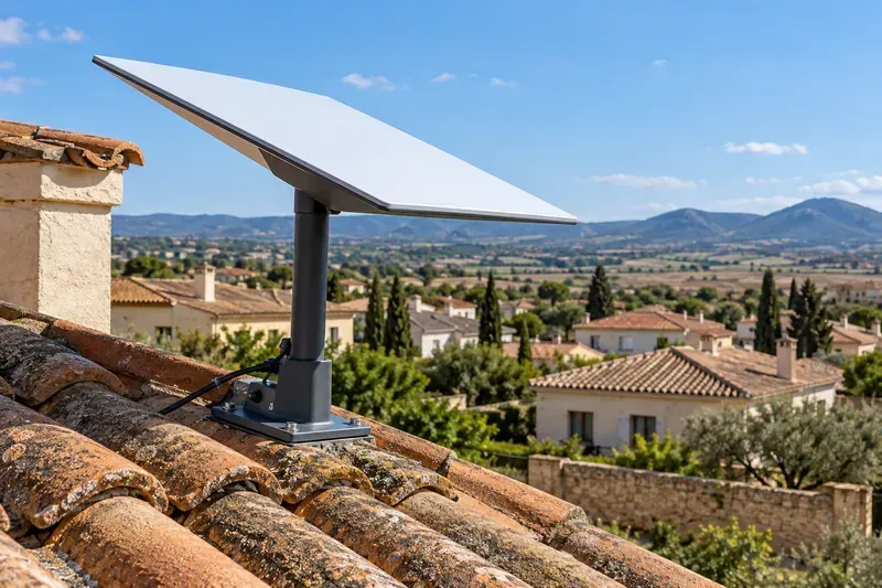 Antena Starlink con montaje exterior en Pioz