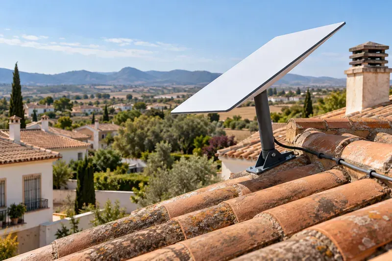 Antena Starlink con montaje exterior en Sigüenza