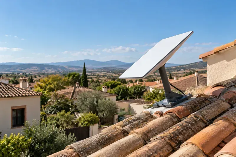 Antena Starlink con montaje exterior en Torrejón del Rey