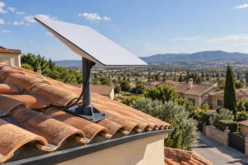 Antena Starlink con montaje exterior en Villanueva de la Torre